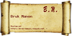 Bruk Manon névjegykártya